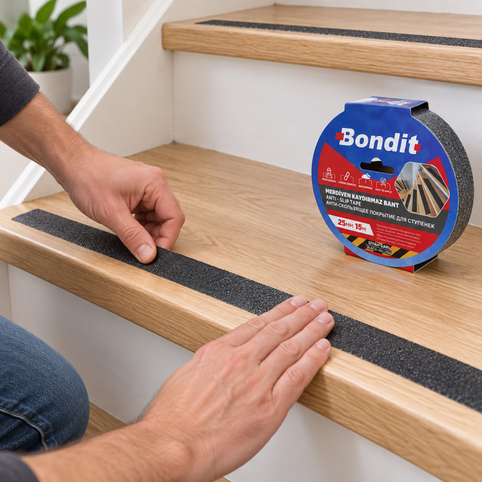 BONDİT MERDİVEN KAYDIRMAZ BANT 5 MT SİYAH