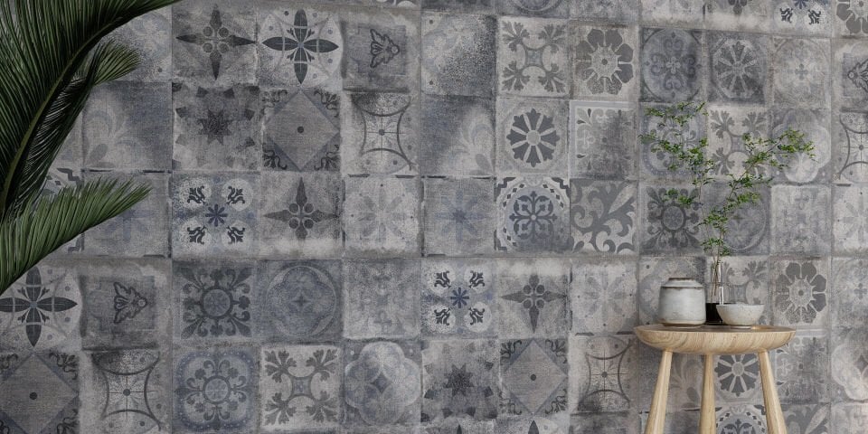 60X60 CİTY GRAY PATCHWORK MOTİF SERAMİK