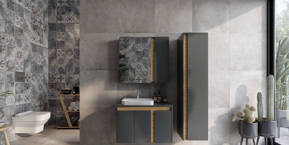 60X60 CİTY GRAY PATCHWORK MOTİF SERAMİK