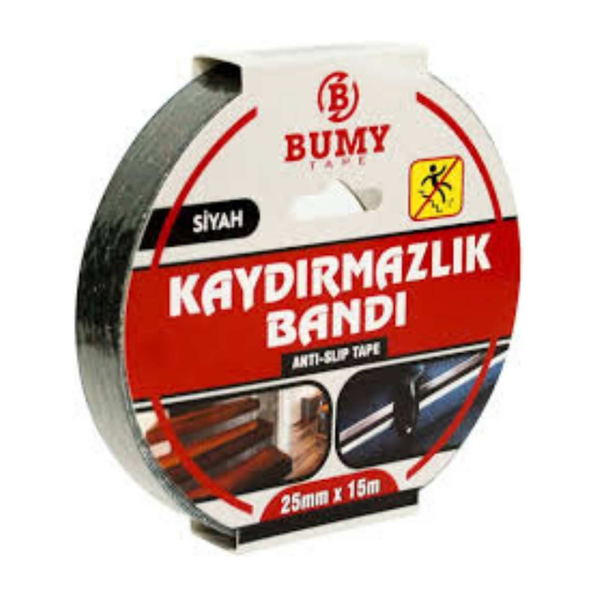 BUMY MERDİVEN KAYDIRMAZLIK BANDI SİYAH 25MMX15 MT