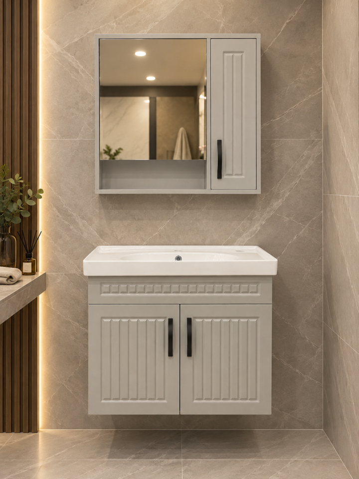 BANYO DOLABI 80 CM SOFT GRİ