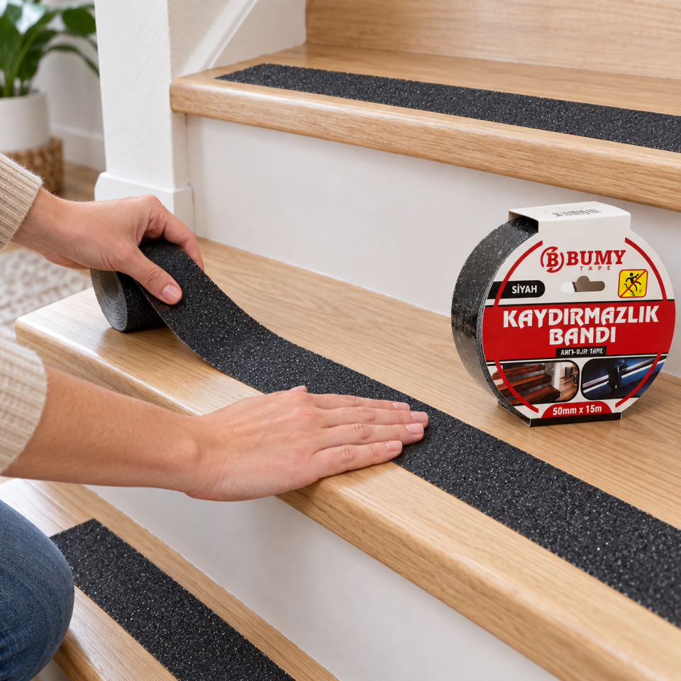 BUMY MERDİVEN KAYDIRMAZLIK BANDI SİYAH 50MMX15 MT