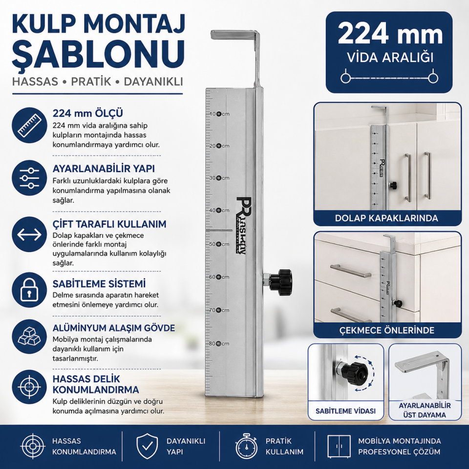 HASSAS KULP DELME SABİTLEME VE MONTAJ APARATI 224MM