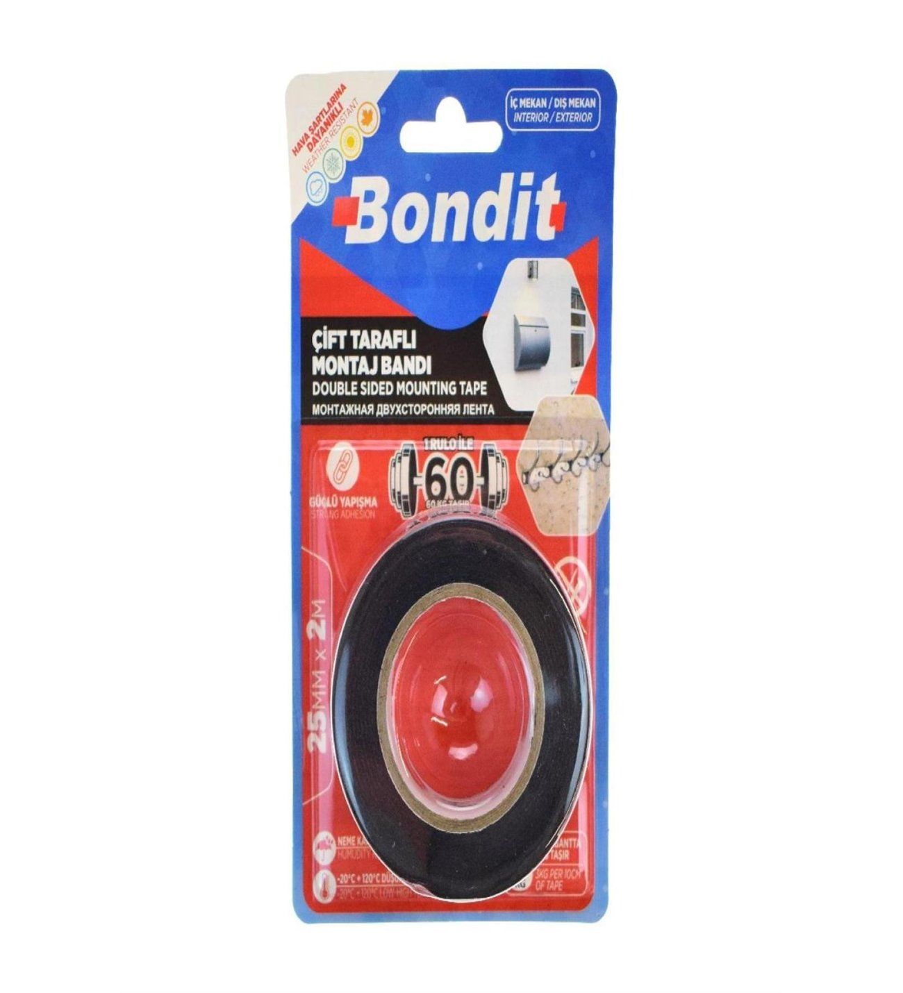 BONDİT ÇİFT TARAFLI MONTAJ BANDI 25X2MT
