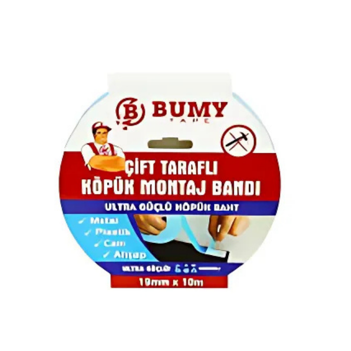 BUMY ÇİFT TARAFLI KÖPÜK MONTAJ BANDI 19MMX10M BEYAZ