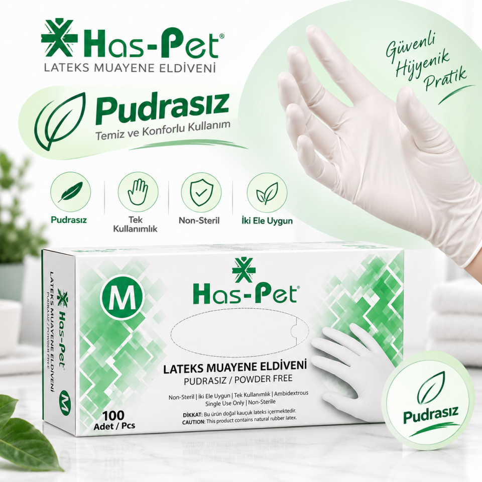 HASPET LATEKS PUDRASIZ MUAYENE ELDİVENİ MEDİUM