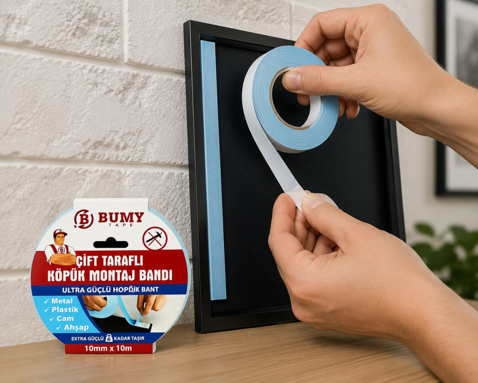 BUMY ÇİFT TARAFLI KÖPÜK MONTAJ BANDI 19MMX10M BEYAZ