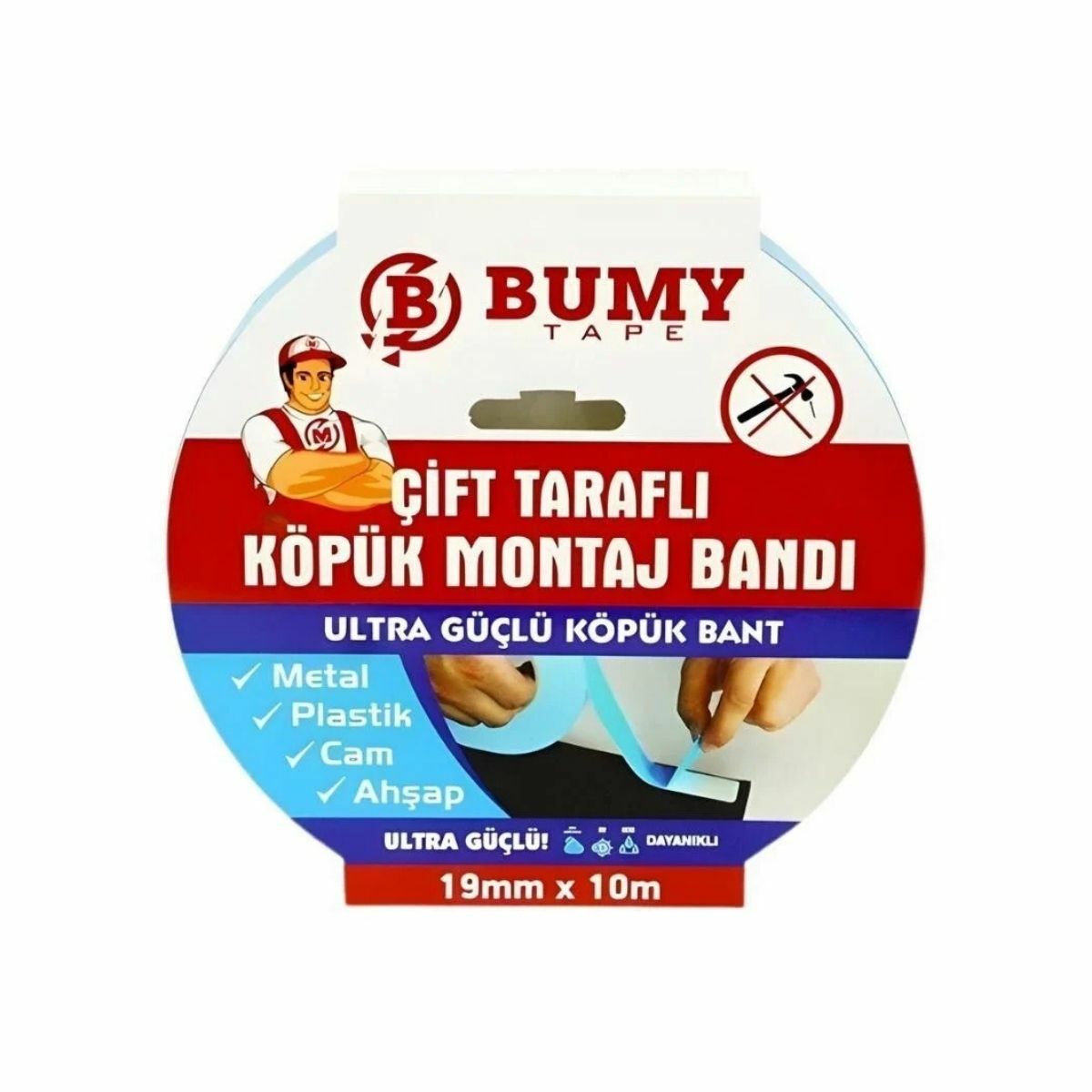 BUMY ÇİFT TARAFLI KÖPÜK MONTAJ BANT 10MMX10MM BEYAZ