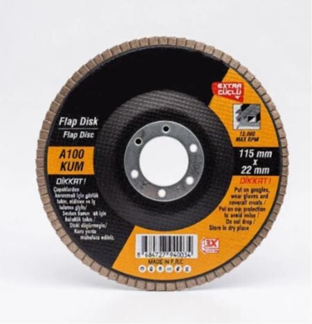 KINETEX FLAP DİSK ZIMPARA 115MM 100KUM KTX-3443