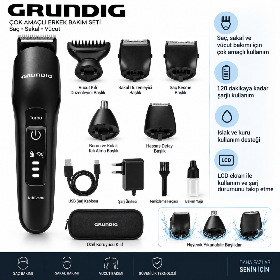 GRUNDİG TRAŞ MAKİNASI MGK7230