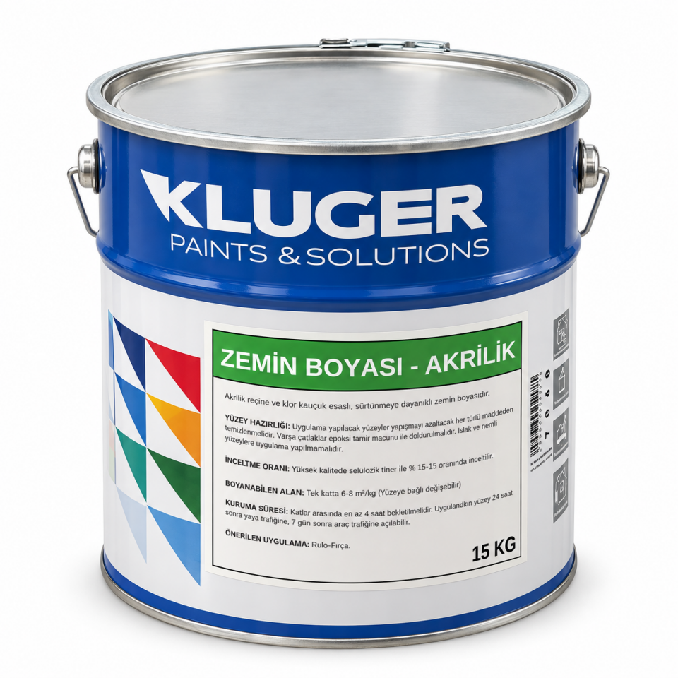 KLUGER ZEMİN BOYASI GRİ RAL 7040 15 KG