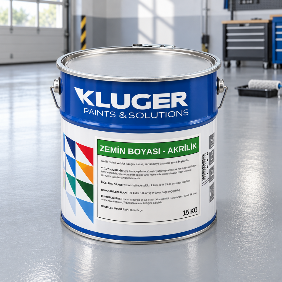 KLUGER ZEMİN BOYASI GRİ RAL 7040 15 KG