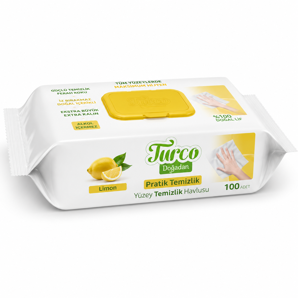BABY TURCO YÜZEY TEMİZLİK HAVLUSU LİMON 100 LÜ