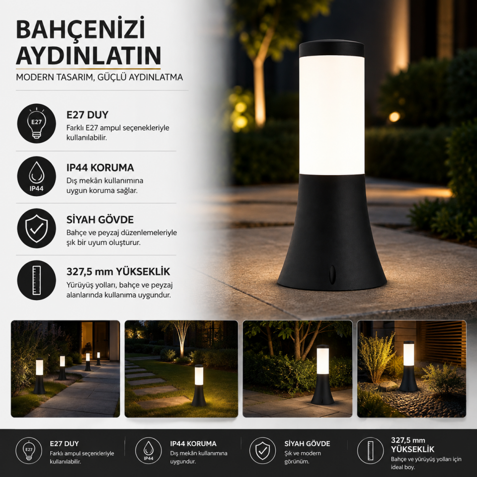 MUTLUSAN GARDEN YER AYDINLATMA SİYAH 016038010118