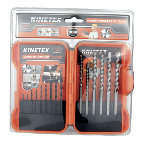 KINETEX DEMİR MATKAP UCU SET 15 PRÇ KTX-3370