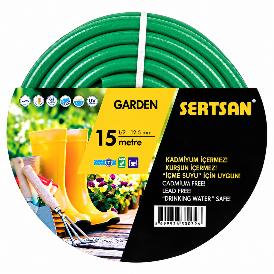 SERTSAN MARKET TİPİ SİLİKONLU PVC HORTUM 15 MT