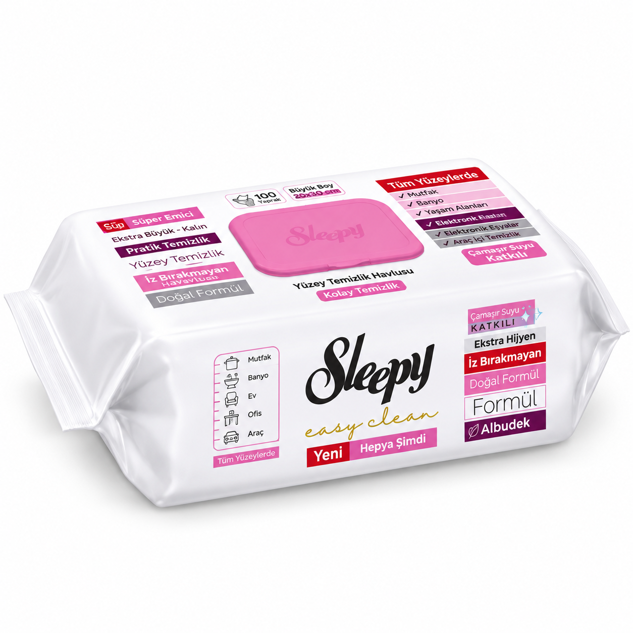 SLEEPY YÜZEY TEMİZLİK HAVLUSU POMELO 100 LÜ