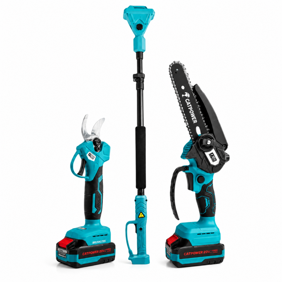 CATPOWER KÖMÜRSÜZ AKÜLÜ DAL BUDAMA VE ZİNCİRLİ TESTERE SET CAT1520