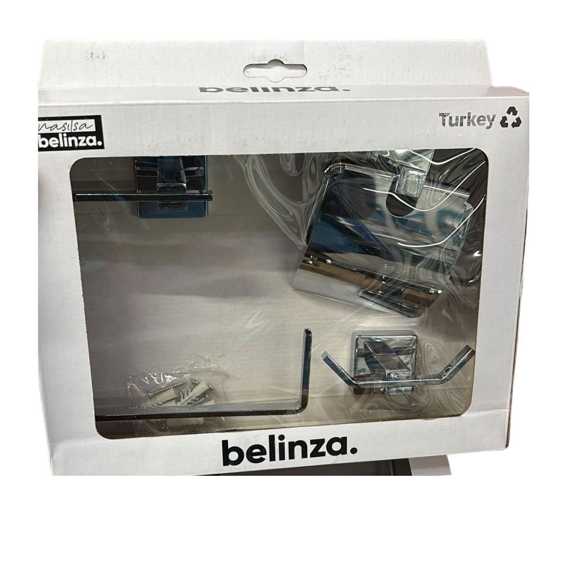 BELİNZA TİME 3 LÜ AKSESUAR SETİ KAPAKLI KROM C824