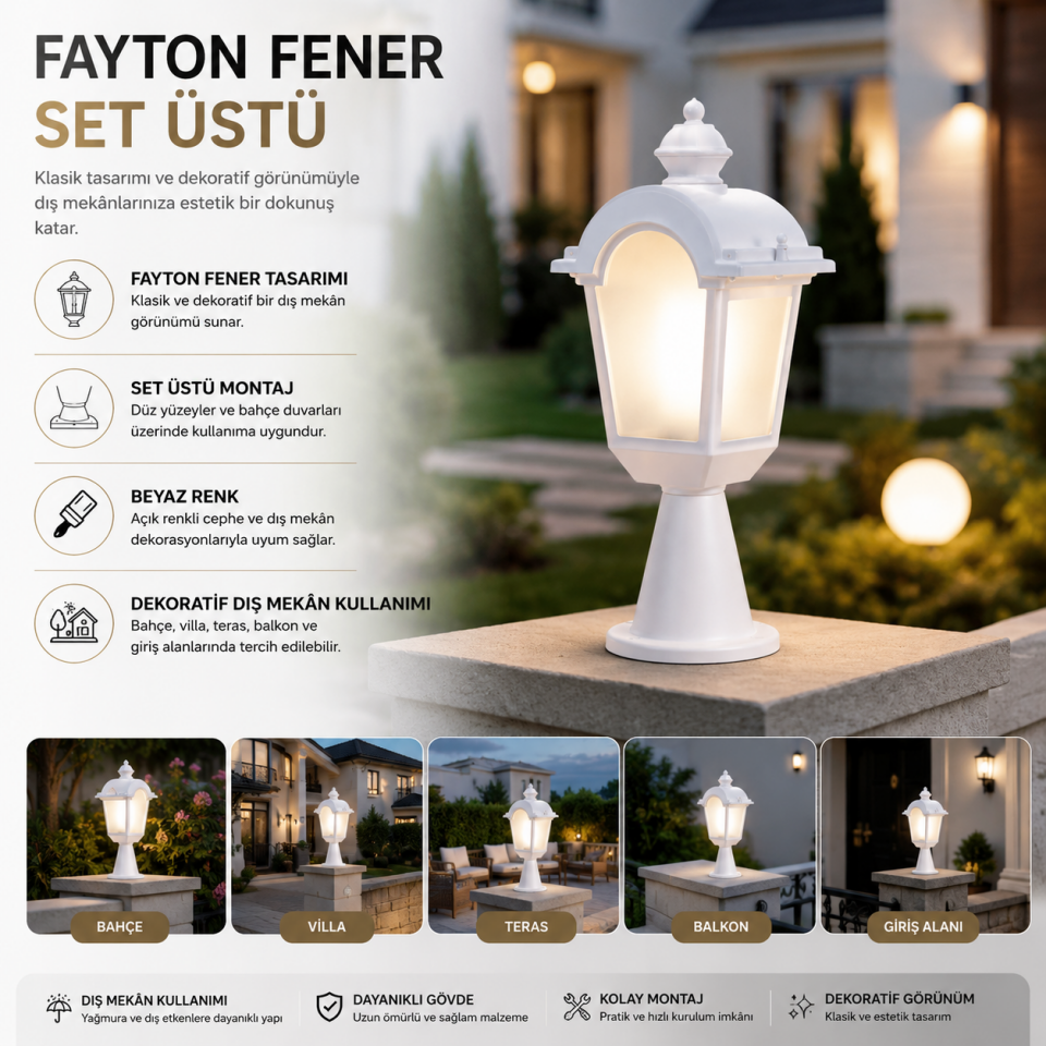 AKVİVA FAYTON SET ÜSTÜ BEYAZ10304