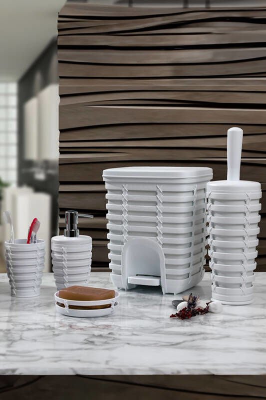 PRİMANOVA PALM 5Lİ BANYO SETİ GRİ