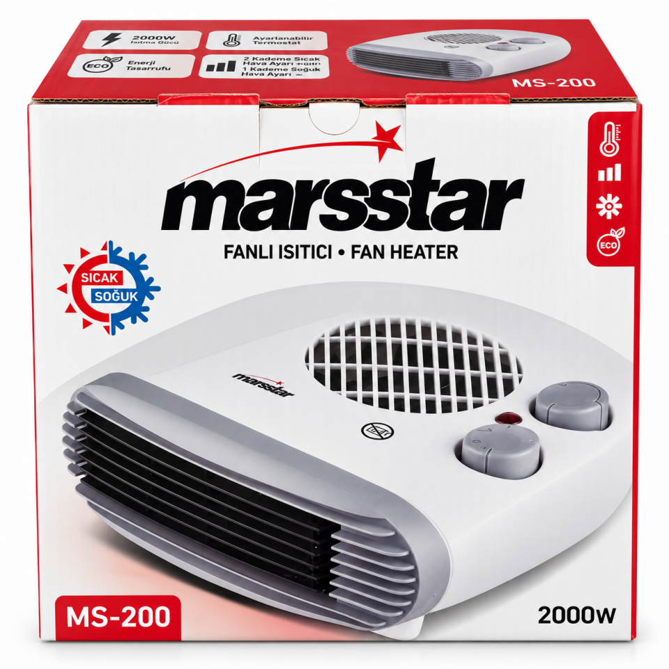 MARSSTAR MS-200 KUTU FAN ISITICI
