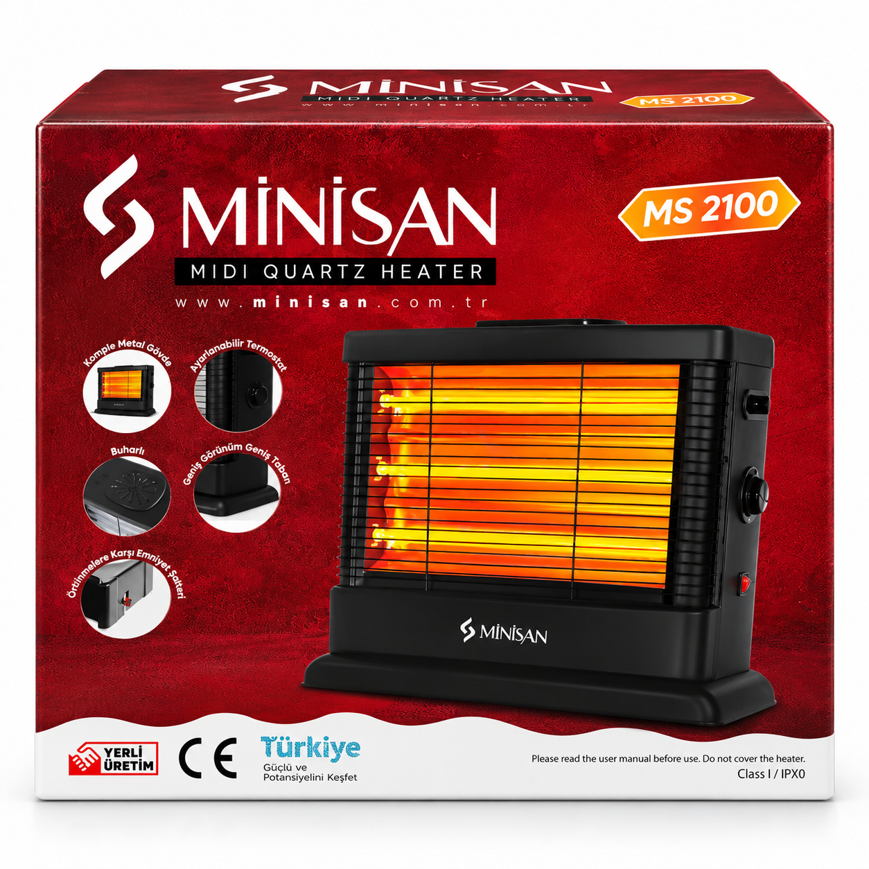 MİNİSAN MS 2100 MİDİ ŞÖMİNE QUARTZ ISITICI