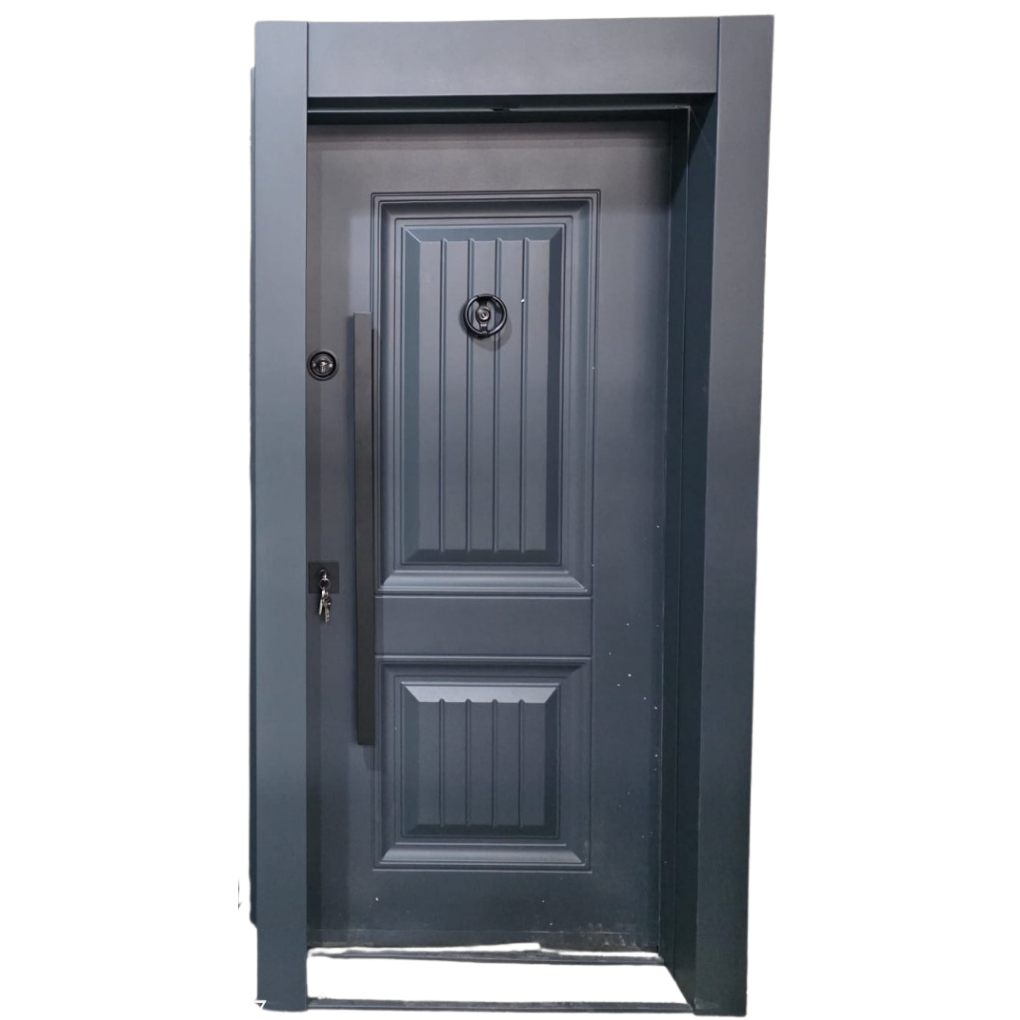ÇELİK KAPI KAR-DOOR 1452 MODEL 2 GÖBEKLİ ANTRASİT SAĞ