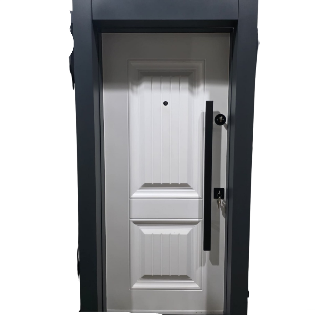 ÇELİK KAPI KAR-DOOR 1452 MODEL 2 GÖBEKLİ BEYAZ SAĞ