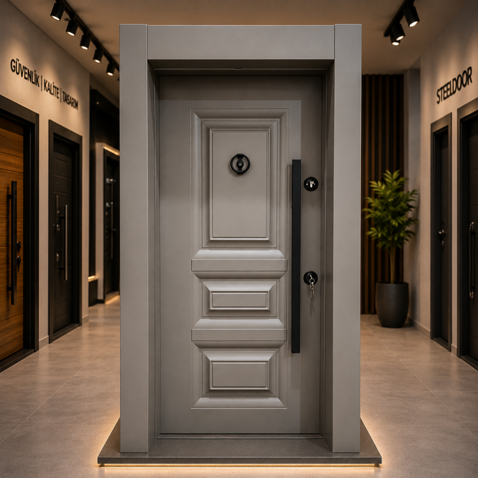 ÇELİK KAPI KAR-DOOR 1455 MODEL 3 GÖBEKLİ VİZON SOL