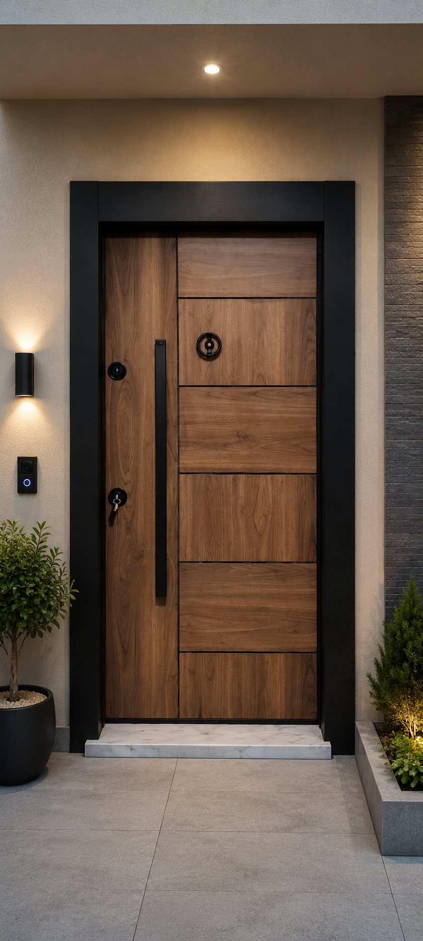 ÇELİK KAPI KAR-DOOR 1631 MODEL ÇİFT RENK SİYAH KASA SOL