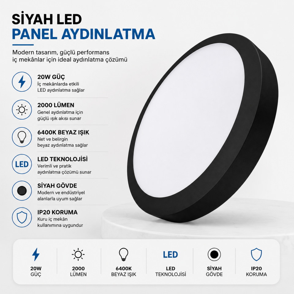 MUTLUSAN LED GLOB ARMATÜR SİYAH 016038701511