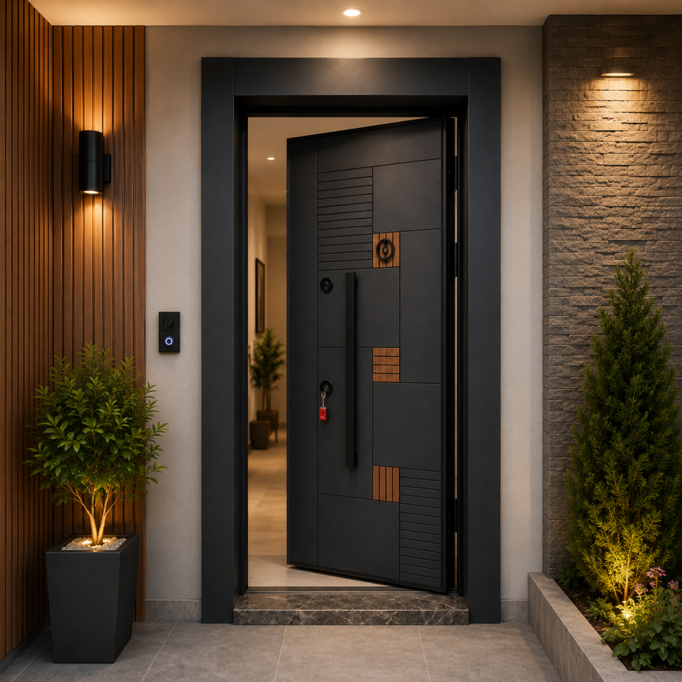 ÇELİK KAPI KAR-DOOR 1627 MODEL ÇİFT RENK ANTRASİT KASA SAĞ