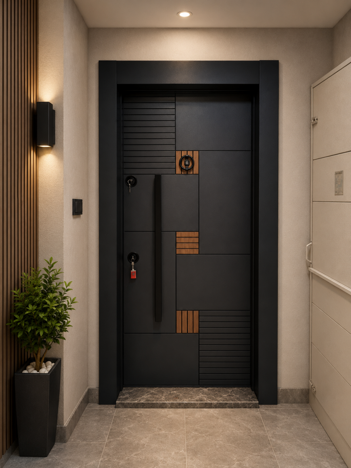 ÇELİK KAPI KAR-DOOR 1627 MODEL ÇİFT RENK ANTRASİT KASA SOL