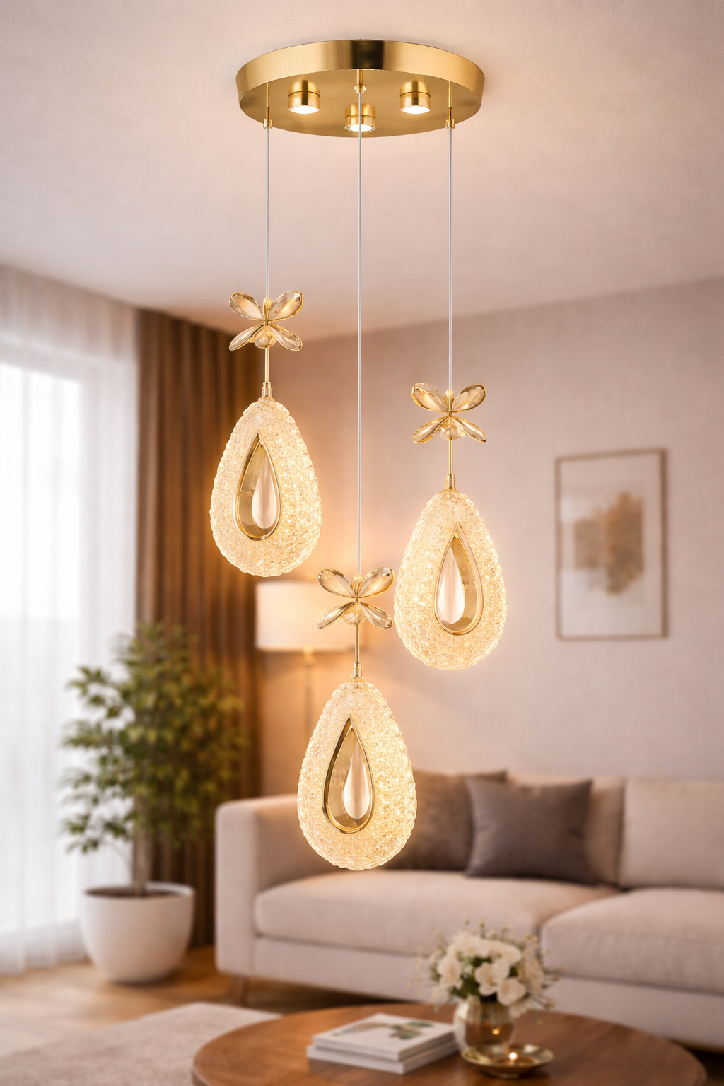 AVİZE HERA GOLD ÜÇLÜ LED