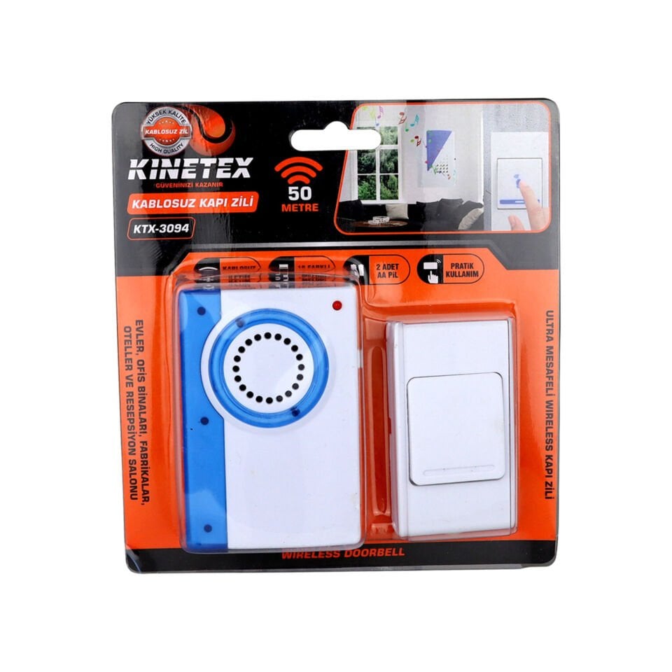 KINETEX KABLOSUZ KAPI ZİLİ KTX-3094