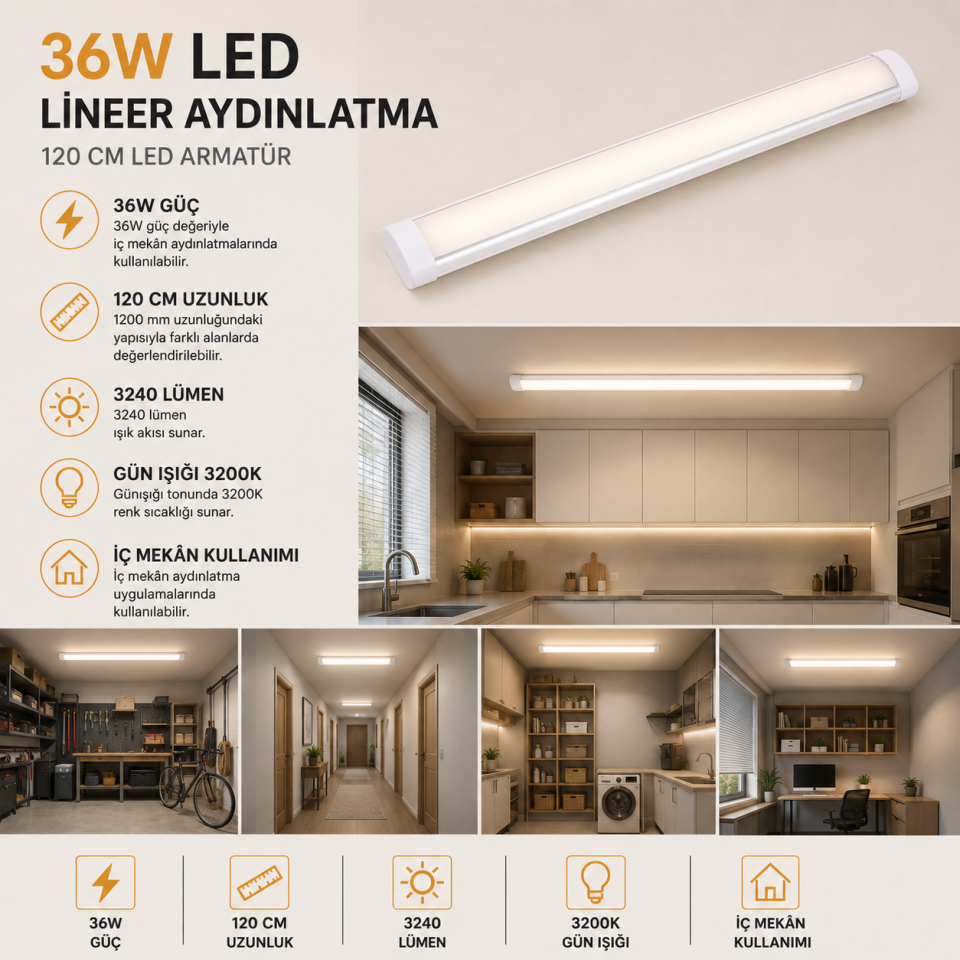 NOAS 36W 120 CM BANT ARM.GÜNIŞIĞI YL98-3601