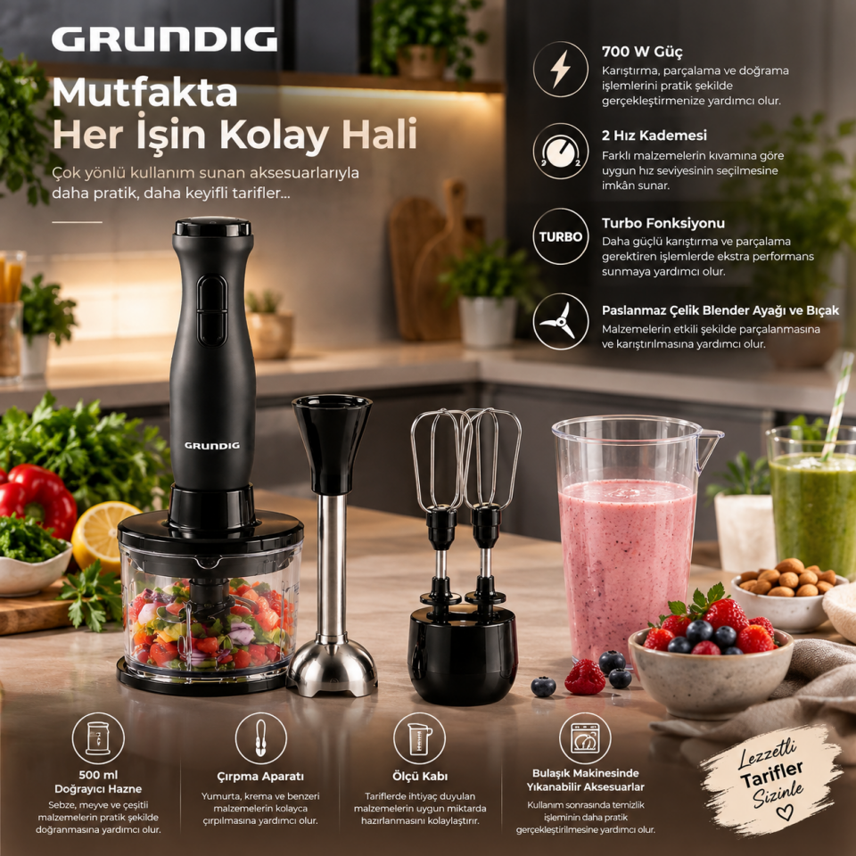 GRUNDIG EL BLENDER SETİ GR4421