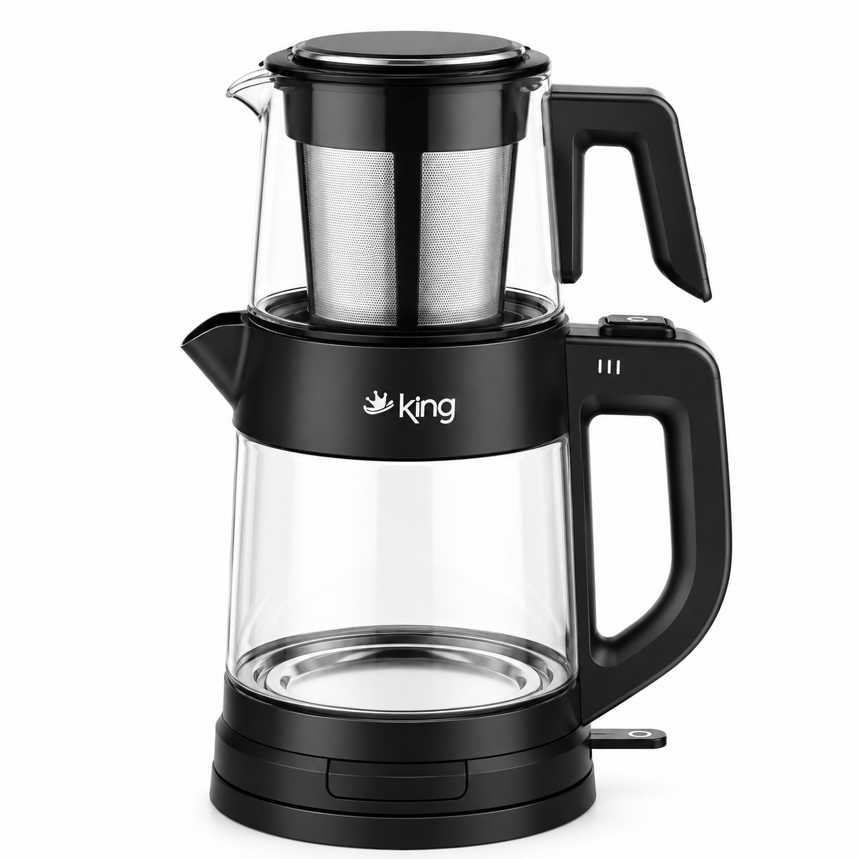 KİNG TEA PRO CAM ÇAY MAKİNESİ SİYAH KMC330