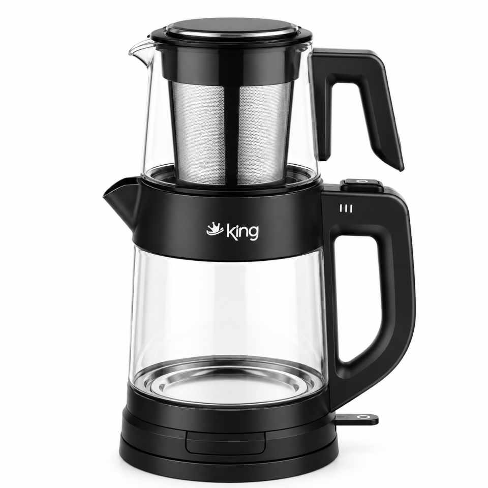 KİNG TEA PRO CAM ÇAY MAKİNESİ SİYAH KMC330