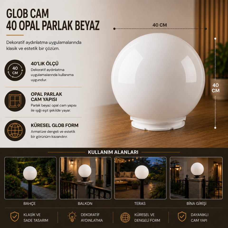 GLOB CAMI 40 LIK OPAL PARLAK BEYAZ