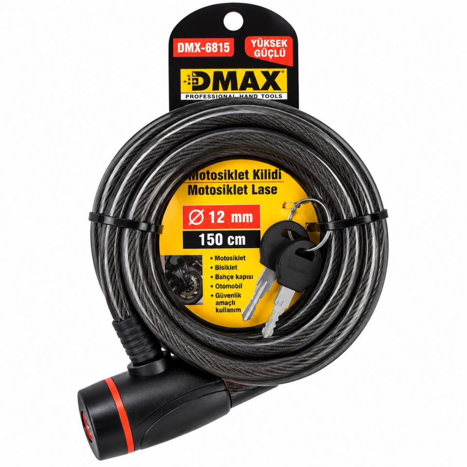 DMAX MOTOSİKLET KİLİDİ 150CM DMX4634