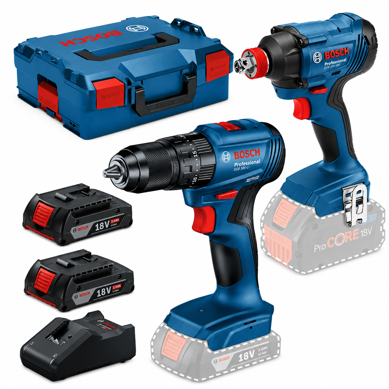 BOSCH (GDX 18V-285+GSB 185-LI) 2 Lİ SET 06019N2124