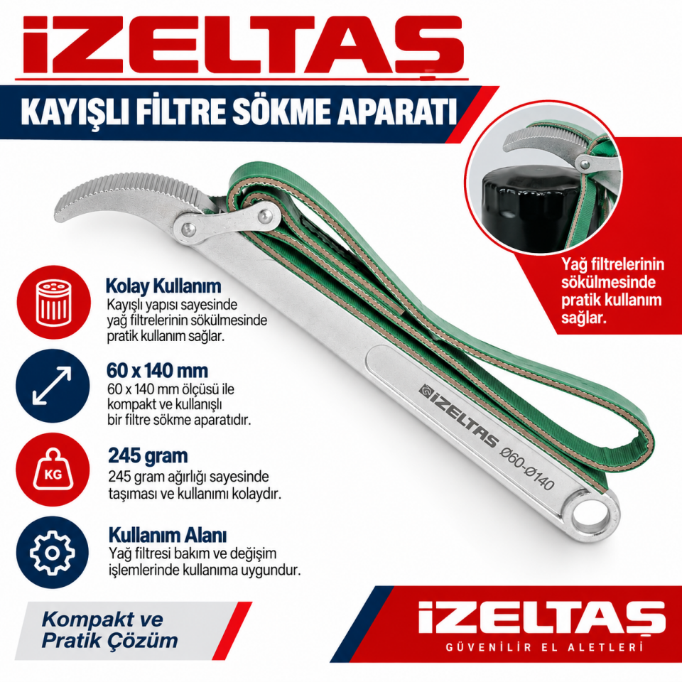 İZELTAŞ KAYIŞLI FİLTRE SÖKECEĞİ