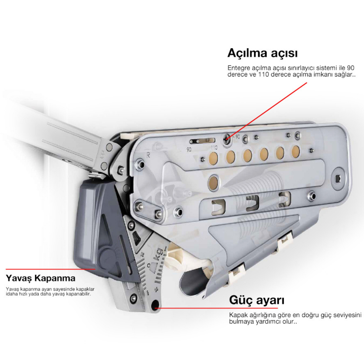 SAMET MEKANİK 2 Lİ KALKAR KAPAK SİSTEMİ B1 GRİ