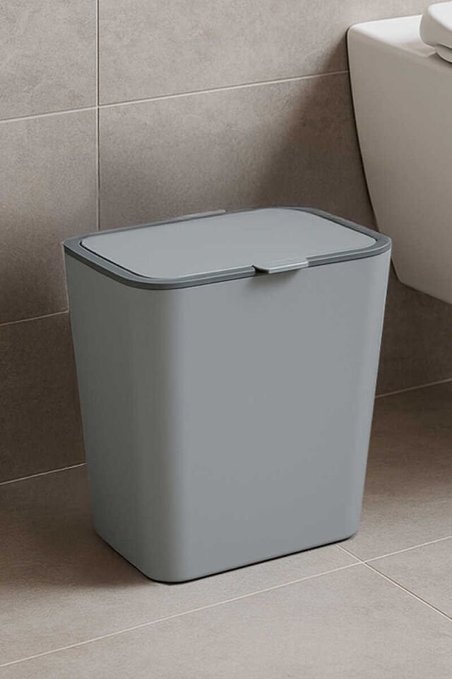 PRİMANOVA FLİP ÇÖP KOVASI 6 LT GRİ