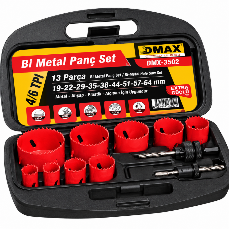 DMAX PANÇ SETİ 13 PARÇA 19-65 MM DMX4503