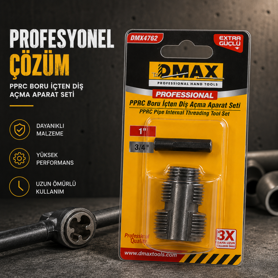 DMAX PPRC BORU İÇTEN DİŞ AÇMA APARAT SETİ 1'' DMX4762
