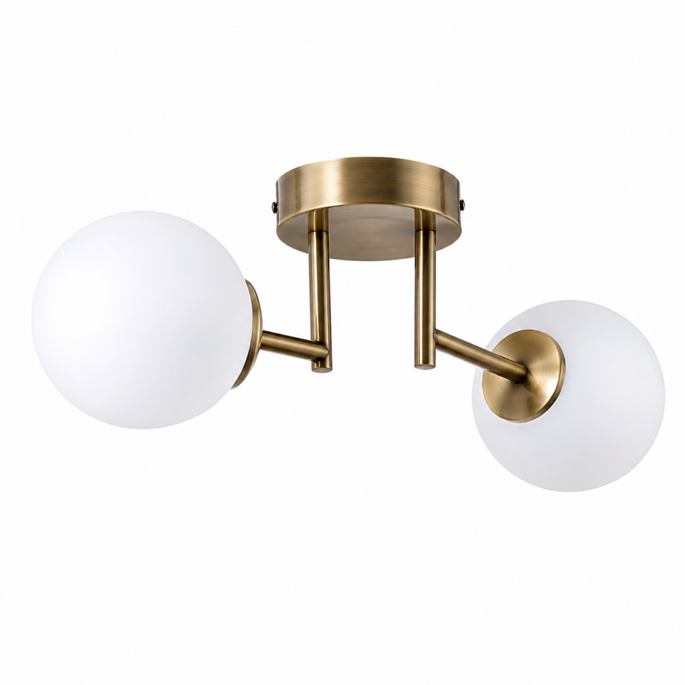 AVİZE DOLUNAY 2 Lİ BEYAZ KROM 9541