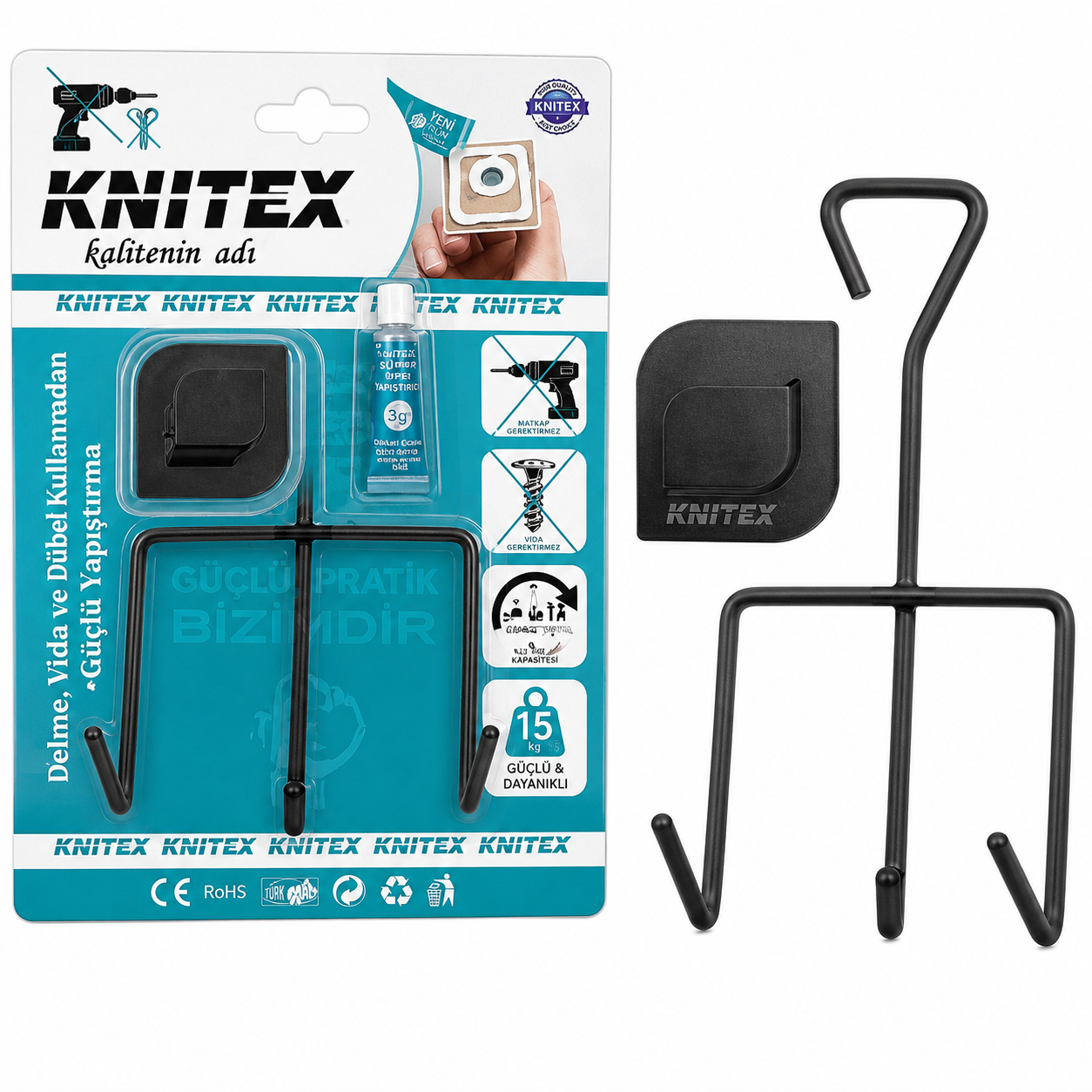 KINETEX ÜÇLÜ ASKILIK SİYAH KTX-2923